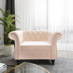 Living Room Chair, Modern Velvet Chesterfield Sofa Chair, Mid Century Single by RUSTYER