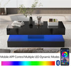 Uspeedy 47.3in Large High Glossy LED Coffee Table - Image 7