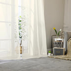 Cream Sheer Curtains 78 Inches Long 2 Panels, Elegant Light Filtering Voile - Image 2