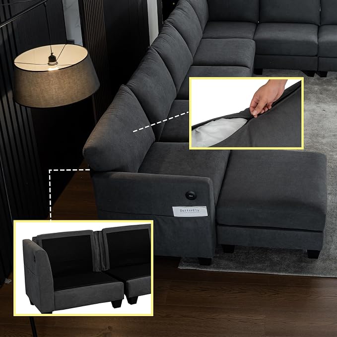 122.8" Large Sectional Couches for Living Room, 6 Seater L Shaped Modular - Image 5