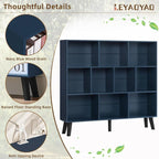LEYAOYAO 10 Cube Bookshelf, 3 Tier Modern Wide Bookcase - Image 4