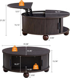 Round Lift Top Coffee Table - Image 2