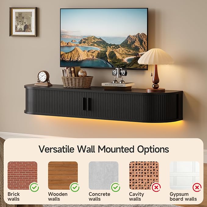 55" Floating TV Stand with Power Outlet - Image 5