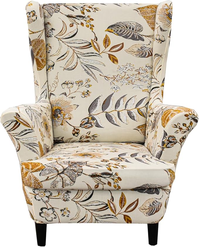 KRFOONN Wingback Chair Covers Slipcovers 2 Piece Stretch Wing Chair Covers by KRFOONN