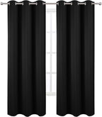 Black Thermal Blackout Curtains/42 x 84 Inch/Set of 2 Panels Room Darkening - Image 2