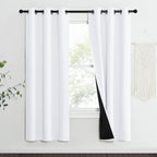 NICETOWN White Blackout Curtains 70 inches Long, 2 Pieces, Full Light Blocking - Image 2