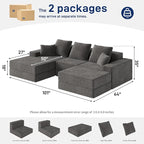 Living&Giving 101" U-Shaped Cloud Sectional Couch - Image 2