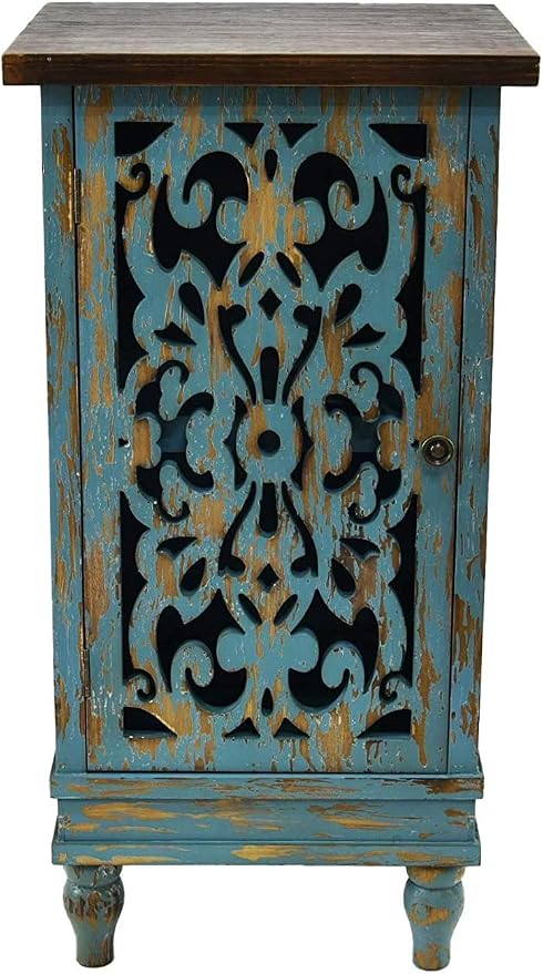 eHemco Distressed Blue Accent End Table - Image 8
