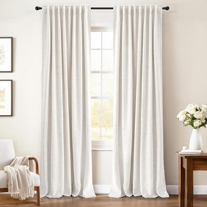 INOVADAY 100% Blackout Curtains 120 Inches Length 2 Panels Set, Back Tab/Rod by INOVADAY