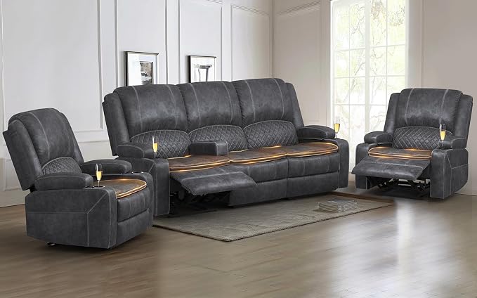 Yolsali 3 Seater Recliner Sofa Set by SavortheHappyMoments
