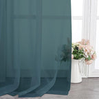 Chyhomenyc Stone Blue Sheer Curtains 84 Inches Long, 2 Panels | Light Filtering - Image 7