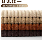 MIULEE Fall Decorative Throw Pillow Covers Chocolate Brown Rust 18x18 | Set of 4 - Image 6