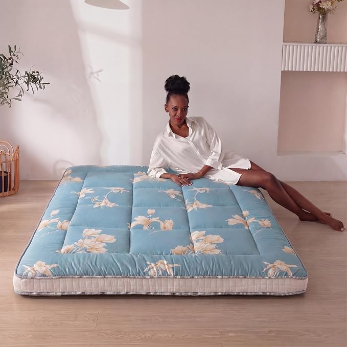 MAXYOYO Floral Printed Futon Mattress, Padded Japanese Floor Mattress Quilted - Image 5
