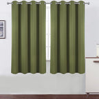 Olive Green Blackout Curtains 52 x 63 Inch Length/Set of 2 Curtain by Lemomo