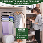 Closet Organizers and Storage, 3 Pack Pants-Hangers-Space-Saving, Velvet Non - Image 6