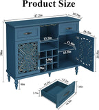 ARTPOWER 47.2" Vintage Wine Bar Cabinet - Image 2