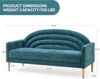 63" Small Loveseat Sofa for Small Spaces, Mid Century Modern Sofa, Linen - Image 2