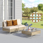 Grand patio 3-Piece Wicker Patio Furniture Set, Outdoor Sectional Sofa by GrandPatio