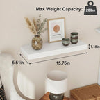 Fixwal White Shelves for Wall, 15.7in Rustic Wood Finish Floating Wall Shelves - Image 3
