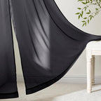 MIULEE Black Short Sheer Curtains 45 Inches Long 4 Panels 42 x 45 Inches | - Image 6