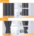 Short Blackout Curtains for Bedroom Dark Grey 38 x 45 Inch 2 Panels | Thermal - Image 4