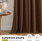 MIULEE Blackout Curtains for Bedroom 2 Panels 40 x 72 Inch Long Brown | Thermal - Image 5