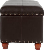 HomePop Espresso Faux Leather Storage Cocktail Bench - Image 9