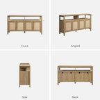SICOTAS Rattan TV Stand for Television up to 120 Inch - Image 9