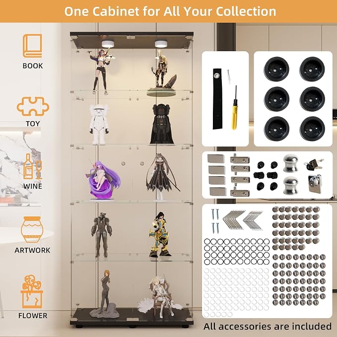 LFT HUIMEI2Y Glass Display Cabinet 5-Shelf - Image 3
