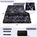 MAXYOYO Navy Floral Printed Japanese Floor Mattress Rustic Style Futon Mattress - Image 2