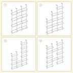 HOOBRO DIY Ladder Shelf, 6-Tier Wooden Wall Mounted Bookshelf, Narrow Gold - Image 8