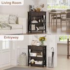 FATORRI Small Bookcase with Drawer, Industrial 3 Shelf Bookshelf, Wood and - Image 7