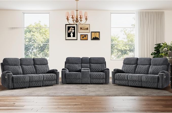 HAOMARKETS 3-Piece Power Recliner Sofa Set by HAOMARKETS