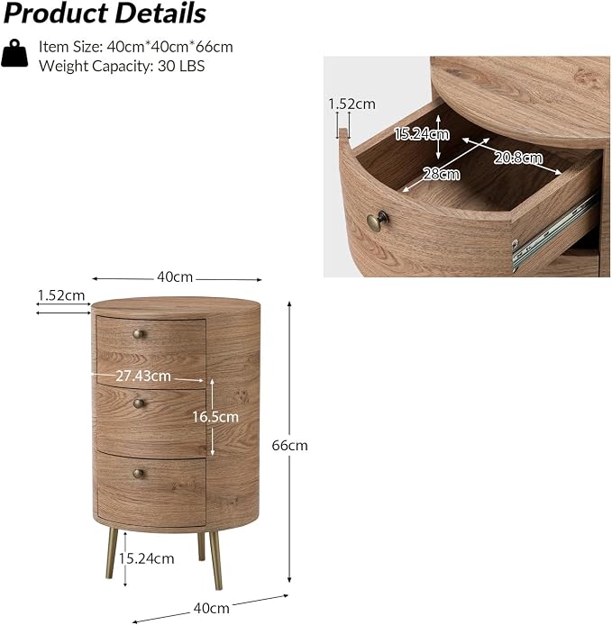 HULALA HOME Round End Table - Image 2