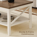 ChooChoo Farmhouse Coffee Table, Wooden Coffee Tables - Image 5