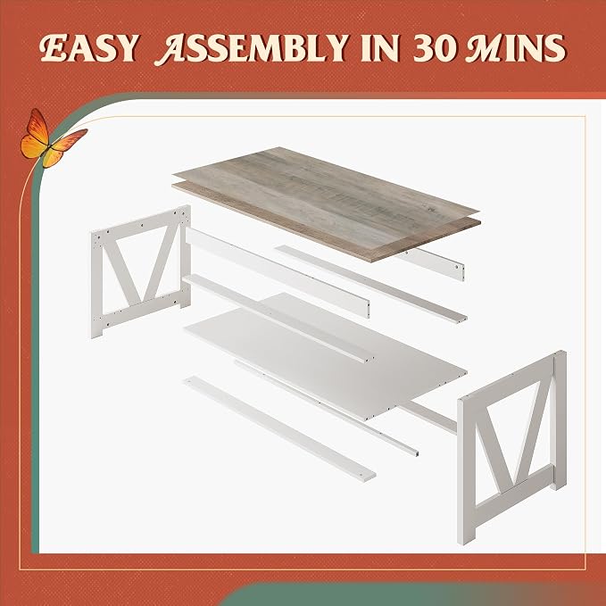 WLIVE Coffee Table, Wood Center Table - Image 7