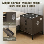 Smart Nightstand with Charging Station, Adjustable LED, USB Ports, Fingerprint - Image 4