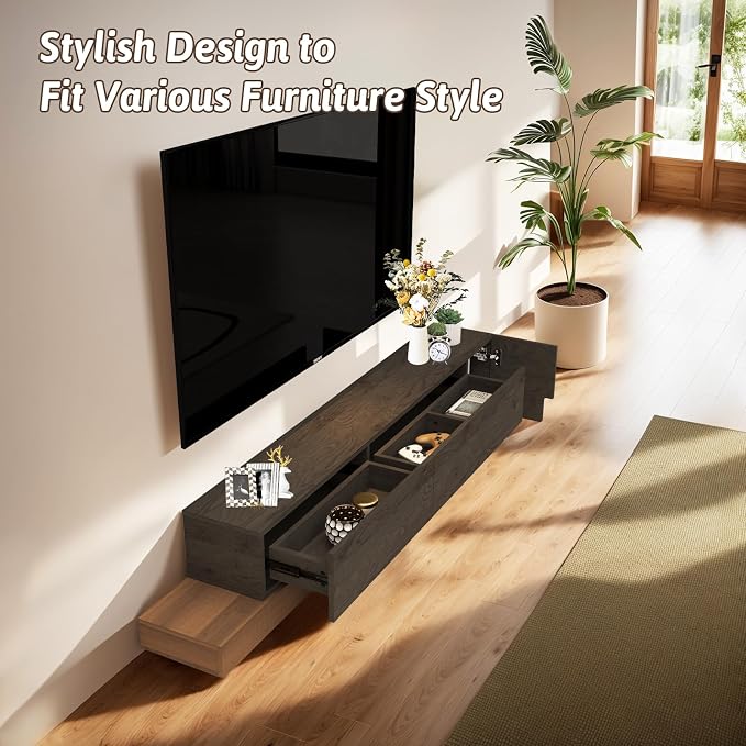 Retractable TV Stand, Solid Wood Minimalist TV Shelf, Mid-Century TV Console - Image 8