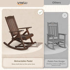 VINGLI Wooden Porch Rocking Chair, Heavy Duty Outdoor Rocking Chair - Image 5