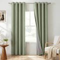 100% Blackout Linen Textured Curtains 84 Inch Long, Sage Green | 100% Blackout by 100BlackoutShield