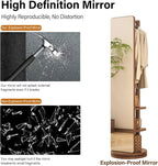 WoodsWhisper Full Length Mirror Coat Rack Solid Wood Floor Mirror 70"x16" Full - Image 6