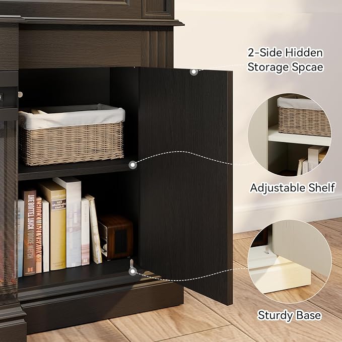 63" Farmhouse TV Stand with Fireplace - Image 3