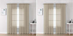 Chyhomenyc Taupe Sheer Curtains 84 Inches Long 2 Panels Set- Light Filtering by Chyhomenyc