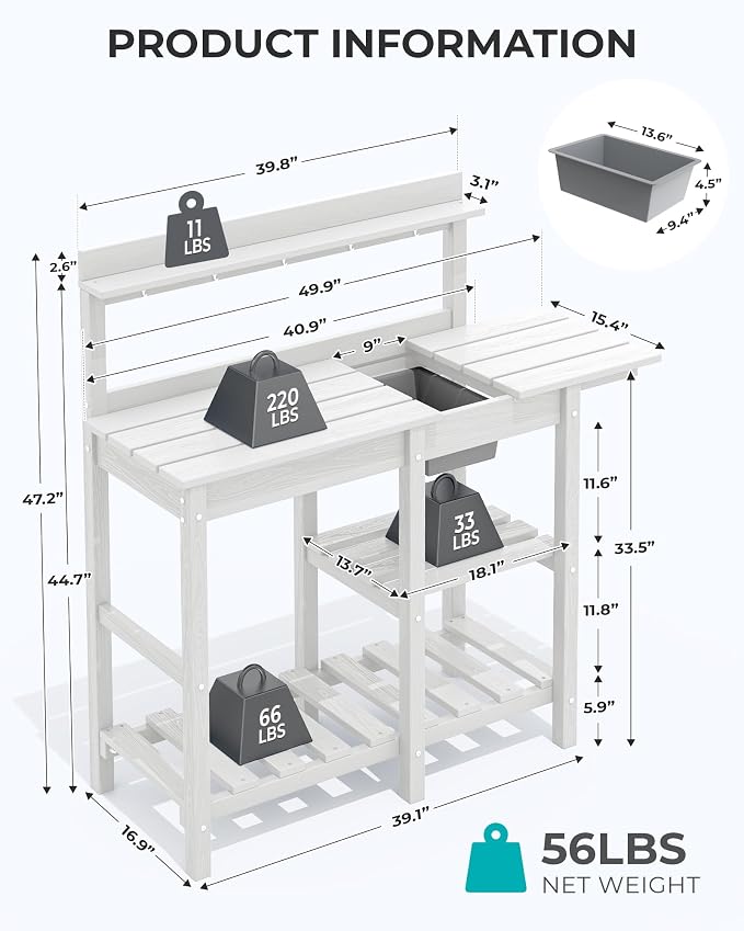 SERWALL Outdoor Potting Bench - Image 3