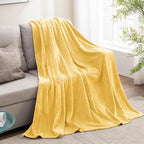 BEDELITE Fleece Blanket Soft Plush Twin Size Blanket Cream Yellow 60"x80" | - Image 7