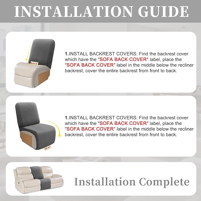 100% Waterproof Sectional Recliner Couch Covers - Image 7