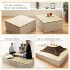 BJDesign Square Tatami Bench and Raised Platform Unit | Japanese Style Igusa - Image 5