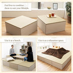 BJDesign Square Tatami Bench and Raised Platform Unit | Japanese Style Igusa - Image 5