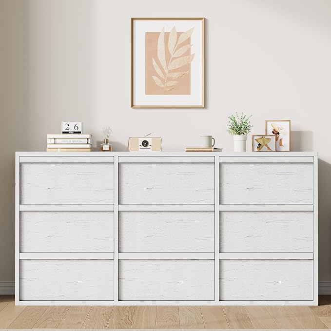 Garvee 9 Dresser for Bedroom, 58.7" Wide Dresser, Freestanding Horizontal Drawer - Image 3