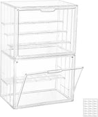 Attelite Acrylic Display Case, Upgrade 4 Tiers Clear Display Case by Attelite